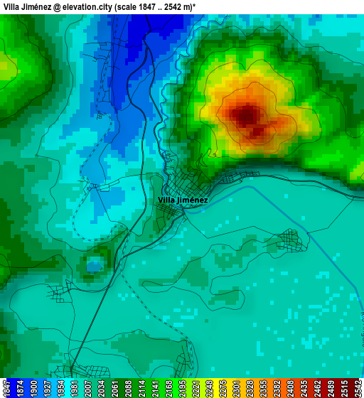 Villa Jiménez elevation map