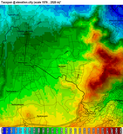 Tacopan elevation map