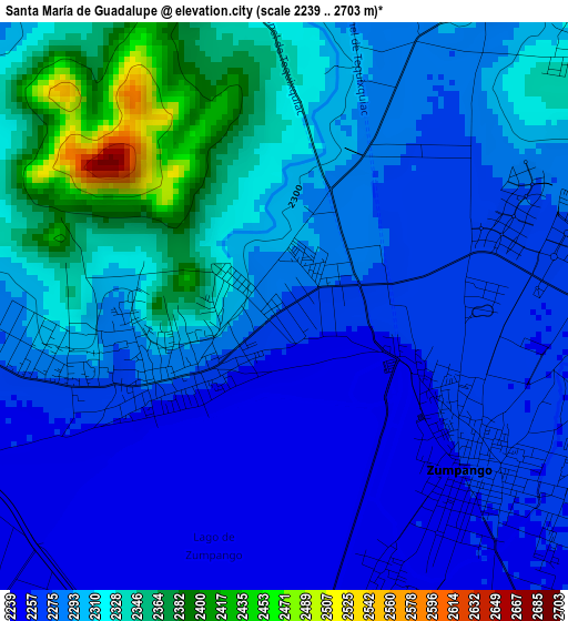 Santa María de Guadalupe elevation map