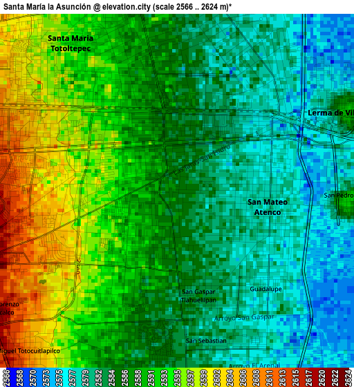 Santa María la Asunción elevation map