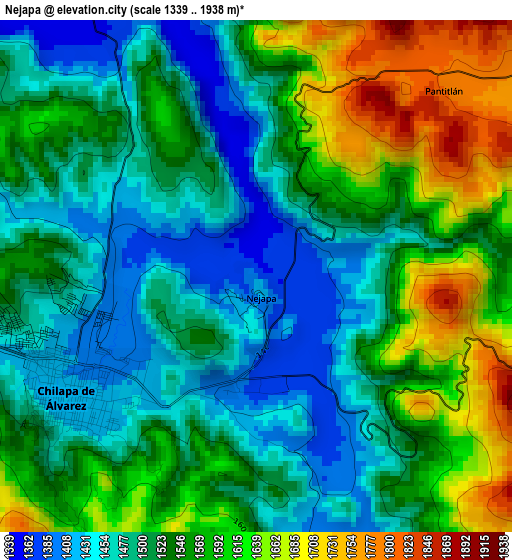 Nejapa elevation map