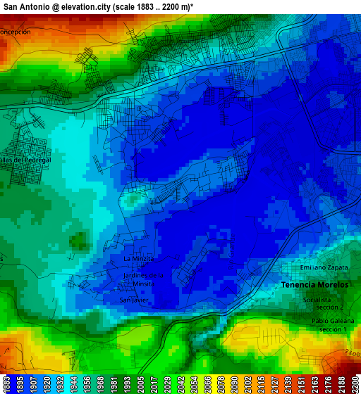 San Antonio elevation map