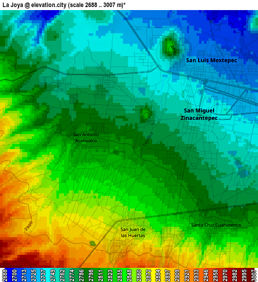 La Joya elevation map