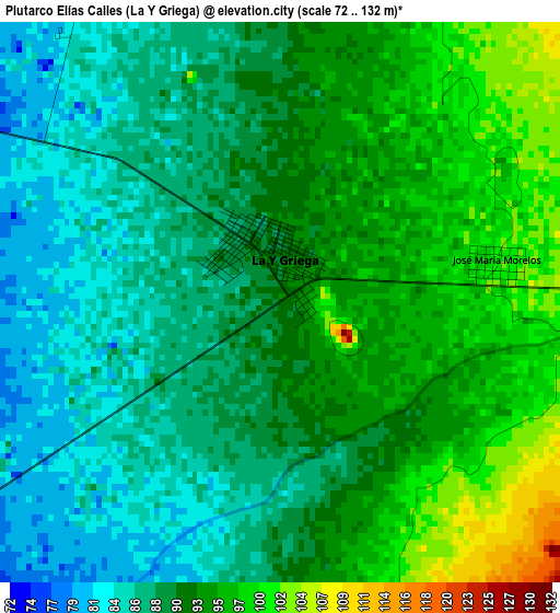 Plutarco Elías Calles (La Y Griega) elevation map