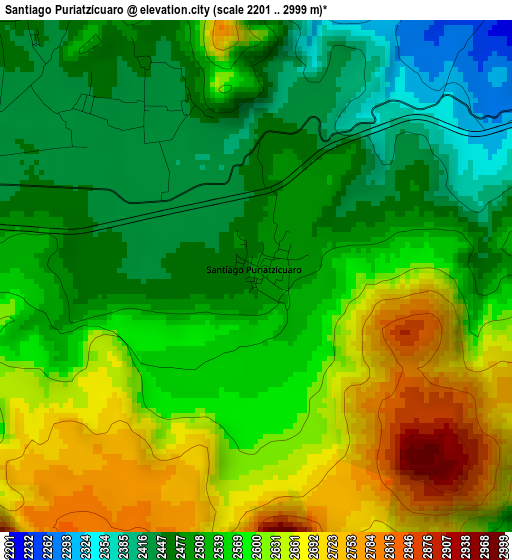 Santiago Puriatzícuaro elevation map