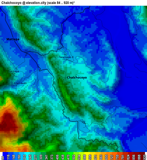 Chalchocoyo elevation map