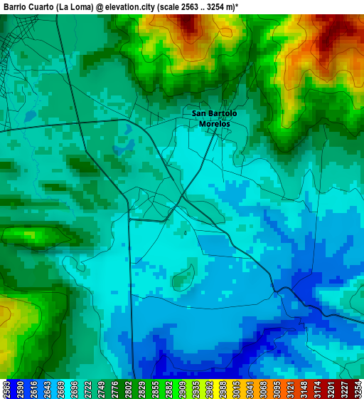 Barrio Cuarto (La Loma) elevation map