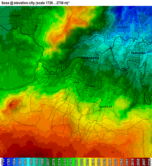 Sosa elevation map