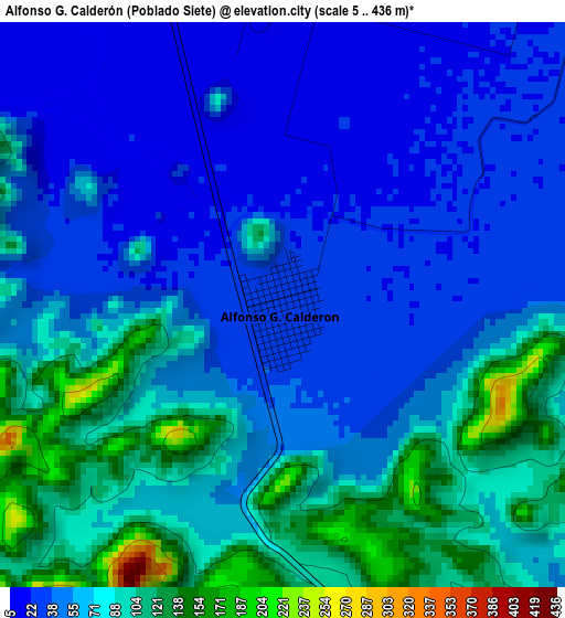 Alfonso G. Calderón (Poblado Siete) elevation map