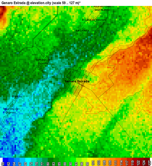 Genaro Estrada elevation map