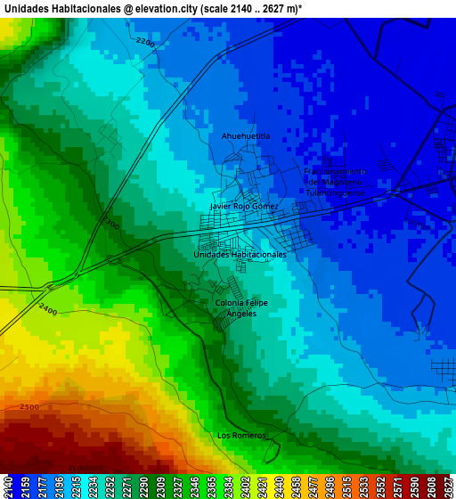 Unidades Habitacionales elevation map