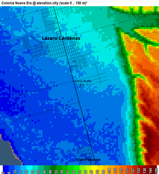 Colonia Nueva Era elevation map