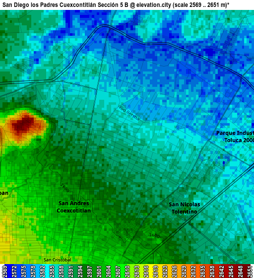 San Diego los Padres Cuexcontitlán Sección 5 B elevation map