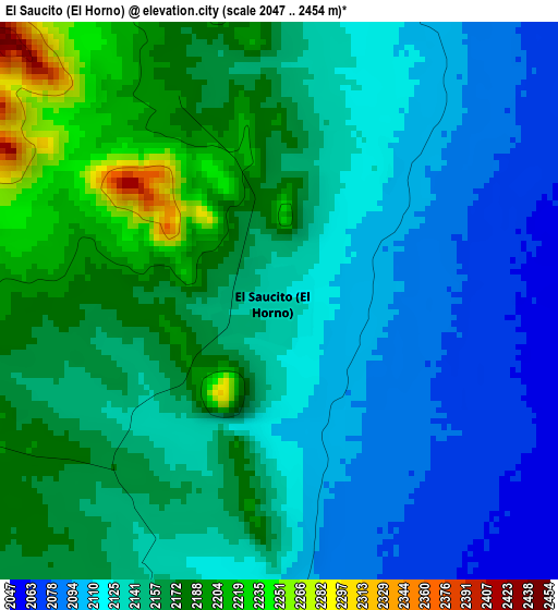 El Saucito (El Horno) elevation map