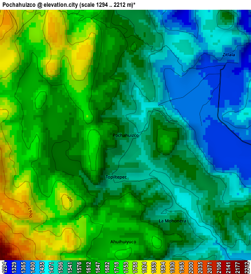 Pochahuizco elevation map