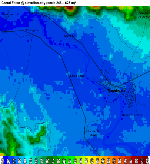 Corral Falso elevation map