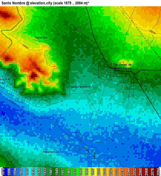 Santo Nombre elevation map