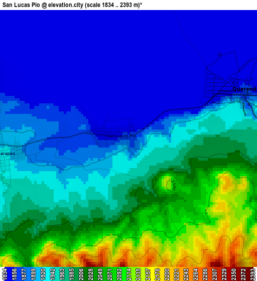 San Lucas Pío elevation map