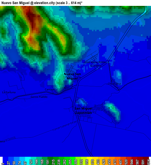 Nuevo San Miguel elevation map