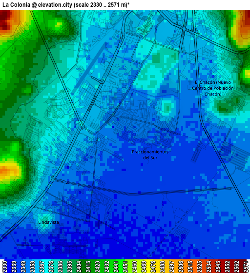 La Colonia elevation map