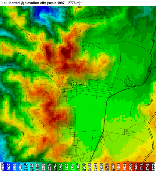 La Libertad elevation map