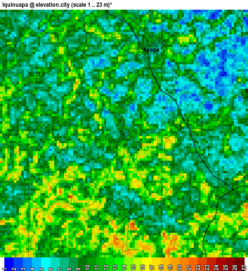 Iquinuapa elevation map