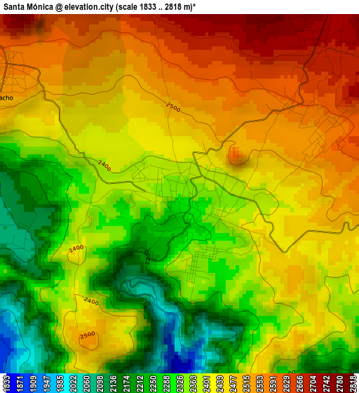 Santa Mónica elevation map