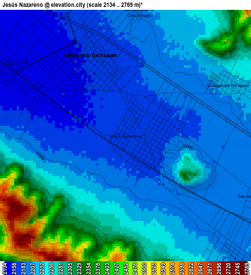 Jesús Nazareno elevation map