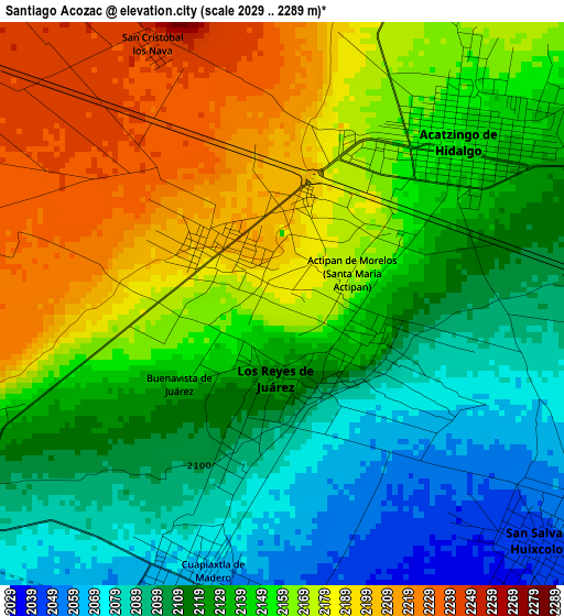 Santiago Acozac elevation map