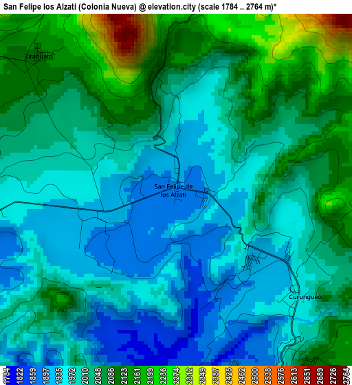 San Felipe los Alzati (Colonia Nueva) elevation map