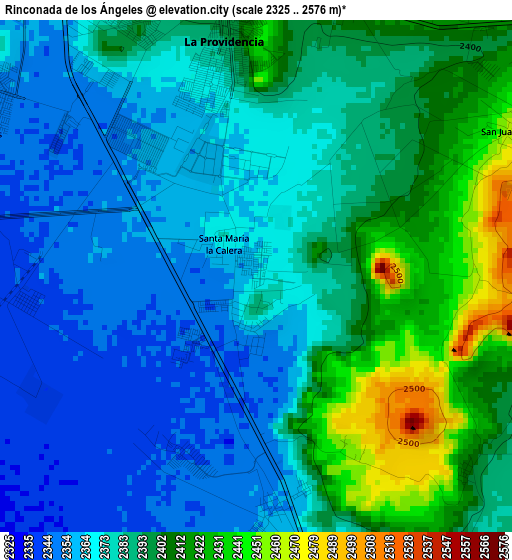 Rinconada de los Ángeles elevation map