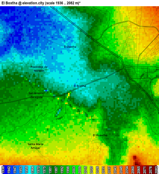 El Boxtha elevation map