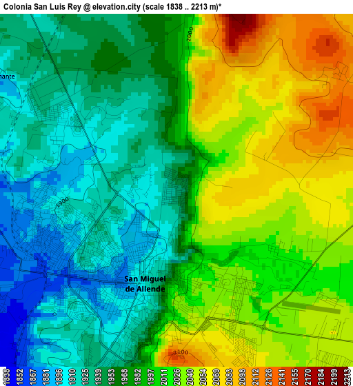 Colonia San Luis Rey elevation map