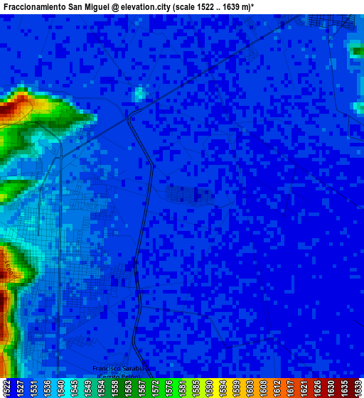 Fraccionamiento San Miguel elevation map