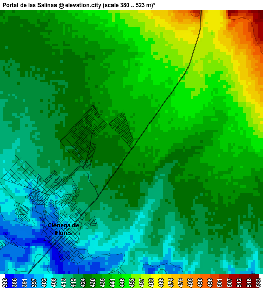 Portal de las Salinas elevation map