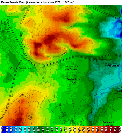Paseo Puente Viejo elevation map