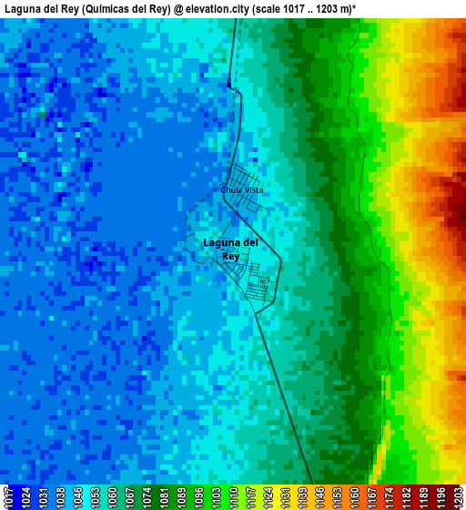 Laguna del Rey (Químicas del Rey) elevation map