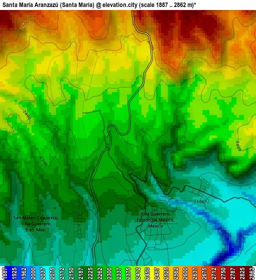 Santa María Aranzazú (Santa María) elevation map