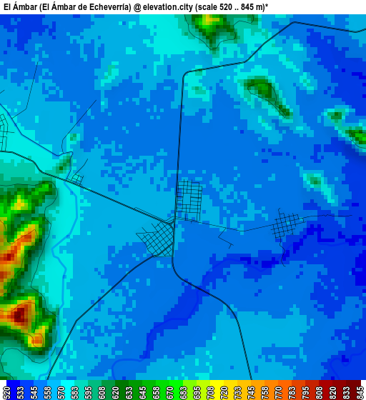 El Ámbar (El Ámbar de Echeverría) elevation map