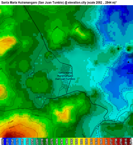 Santa María Huiramangaro (San Juan Tumbio) elevation map