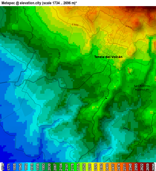 Metepec elevation map