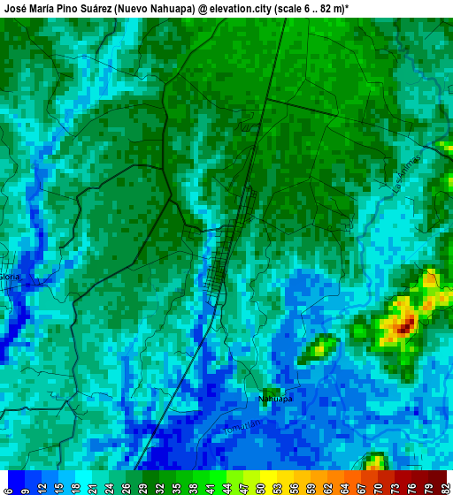 José María Pino Suárez (Nuevo Nahuapa) elevation map