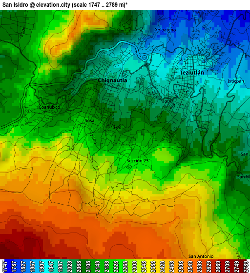 San Isidro elevation map