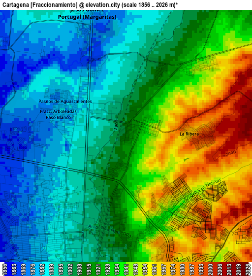 Cartagena [Fraccionamiento] elevation map