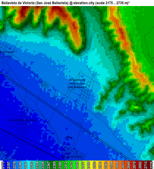 Bellavista de Victoria (San José Bellavista) elevation map