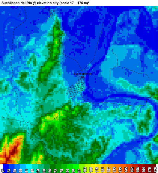 Suchilapan del Río elevation map