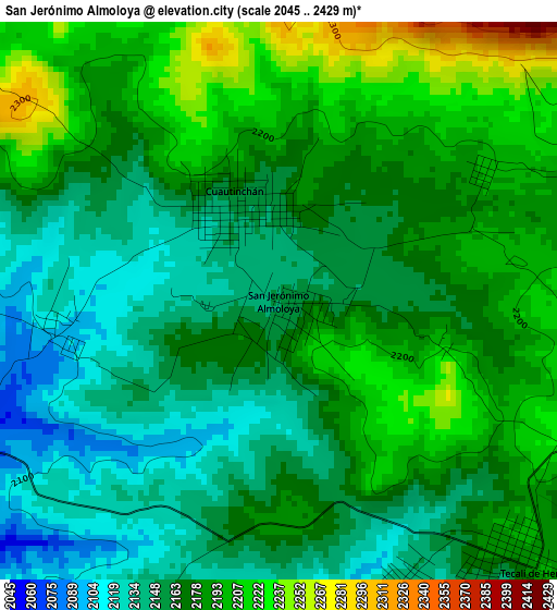 San Jerónimo Almoloya elevation map