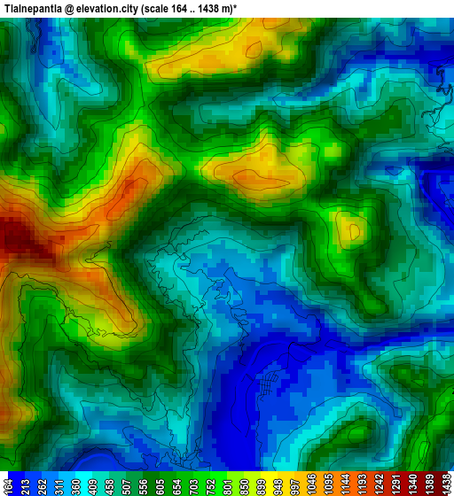 Tlalnepantla elevation map