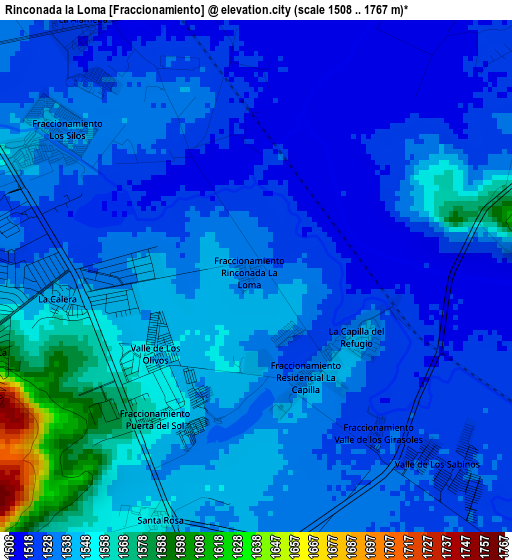 Rinconada la Loma [Fraccionamiento] elevation map