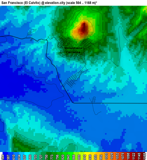 San Francisco (El Calvito) elevation map